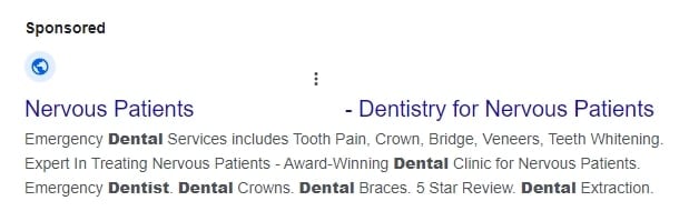 Google Ads conversion tracking dashboard showing dental practice lead metrics
